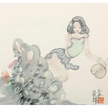 吴扬国画人物太湖石字画之家