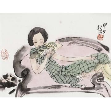 吴扬国画人物喵字画之家