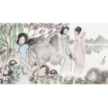 吴扬国画人物悠游字画之家