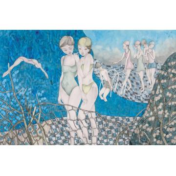 吴扬国画人物夏吟图之三（慵）字画之家