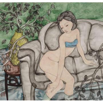 吴扬国画人物欢聚字画之家