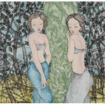 吴扬国画人物静谧字画之家