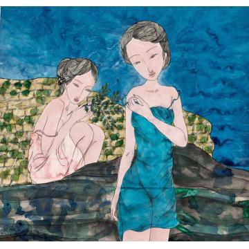 吴扬国画人物湖畔字画之家