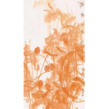 叶菩题国画花鸟荷塘沐阳图002字画之家