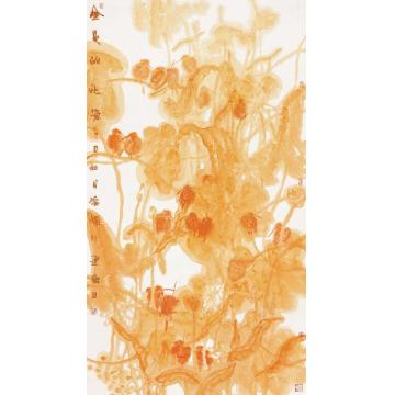 叶菩题国画花鸟金色的池塘003字画之家