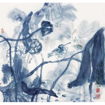 叶菩题国画花鸟惊新图字画之家