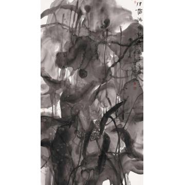 叶菩题国画花鸟月落池塘静 露冷芳意凝字画之家