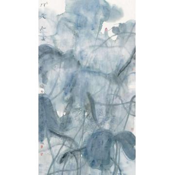 叶菩题国画花鸟月光如水弄荷香字画之家