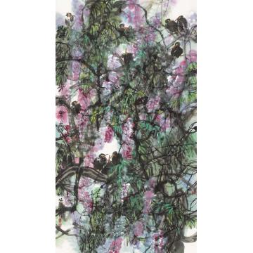 叶菩题国画花鸟紫气东来图字画之家