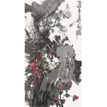 叶菩题国画花鸟霜色盈秋图字画之家