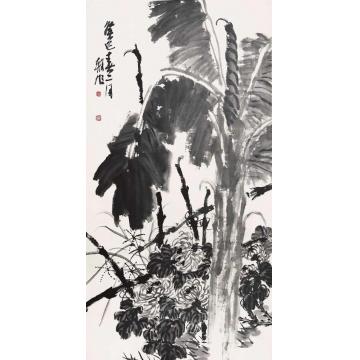 许朝旭国画花鸟蕉菊图字画之家