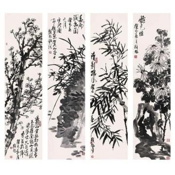 许朝旭国画花鸟四条屏1字画之家