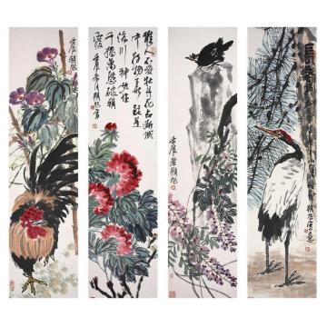 许朝旭国画花鸟四条屏字画之家
