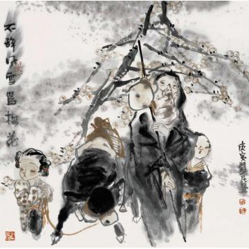 杜觉民国画人物赏梅字画之家