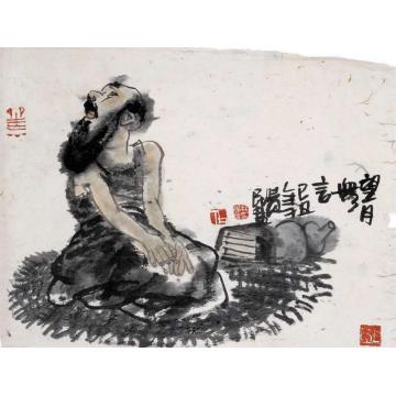 杜觉民国画人物望月无言字画之家