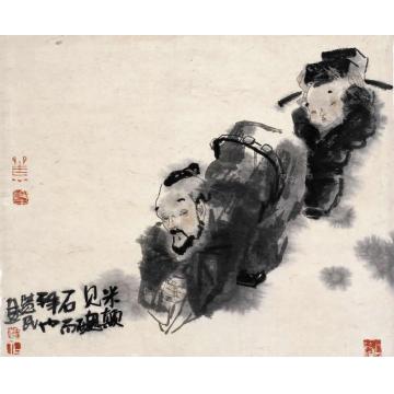 杜觉民国画人物米颠拜石字画之家