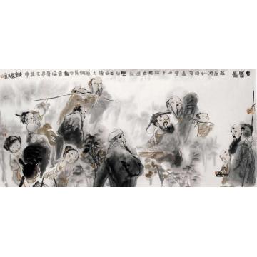杜觉民国画人物七贤图1字画之家