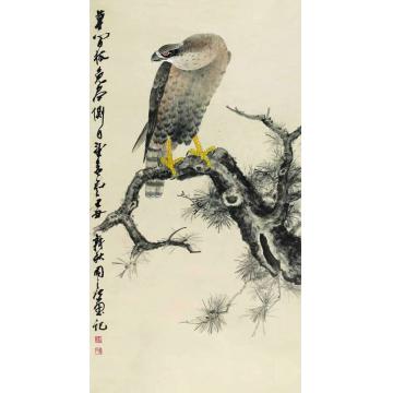 周之江国画花鸟高瞻远瞩图字画之家