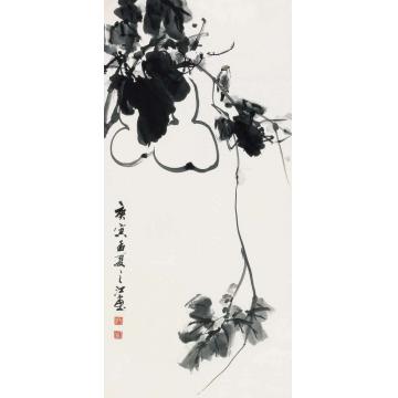 周之江国画花鸟瓢箪字画之家