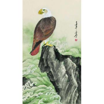 周之江国画花鸟鹰涛字画之家
