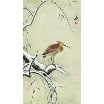 周之江国画花鸟寒柳水禽字画之家
