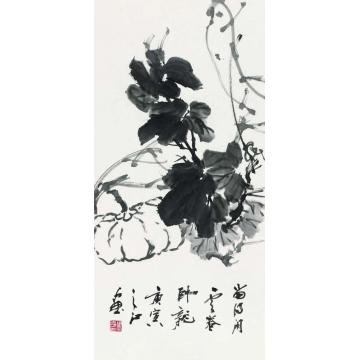 周之江国画花鸟南瓜字画之家