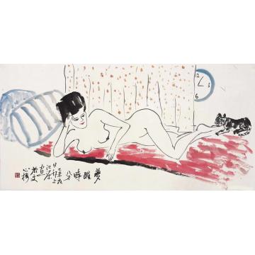 江源国画人物梦醒时分字画之家