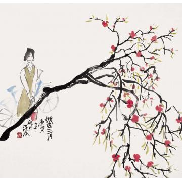 江源国画人物烟花三月002字画之家