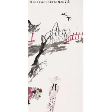 江源国画人物燕子归来字画之家