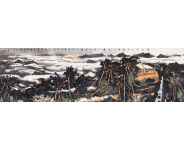 庄小尖国画山水短长亭，古今情字画之家