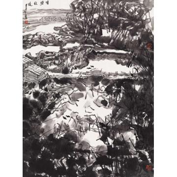 庄小尖国画山水清塘秋晚字画之家