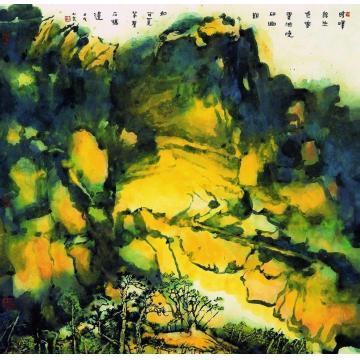 庄小尖国画山水晴嶂余生色字画之家