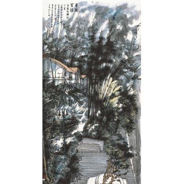 庄小尖国画山水熊猫客栈字画之家