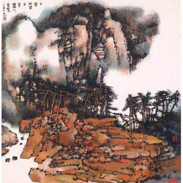 庄小尖国画山水白云回望字画之家