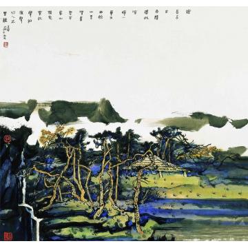 庄小尖国画山水短长亭 古今情字画之家