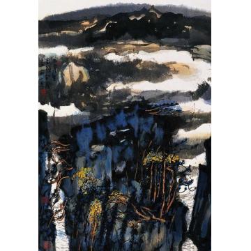 庄小尖国画山水山光云影字画之家