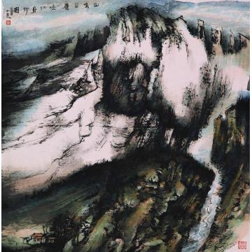 庄小尖国画山水山鸣谷应字画之家