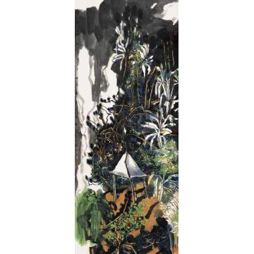 庄小尖国画山水溪声入树生凉雨字画之家