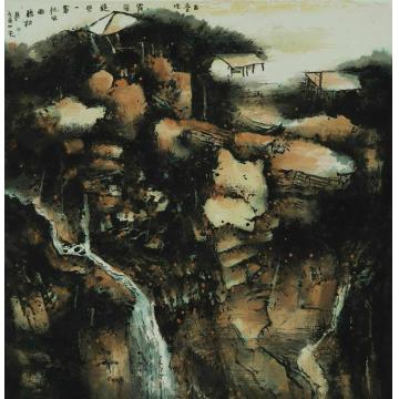 庄小尖国画山水一窗风雨听秋泉字画之家