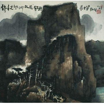 庄小尖国画山水倚仗材门外字画之家
