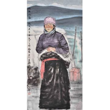 闫畅青国画人物牧区人家字画之家