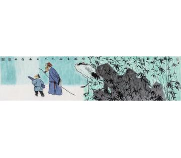 闫畅青国画人物游园图字画之家