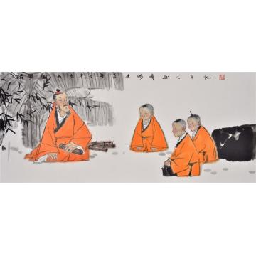 闫畅青国画人物讲学图字画之家