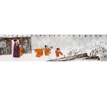 闫畅青国画人物瑞雪兆丰年字画之家