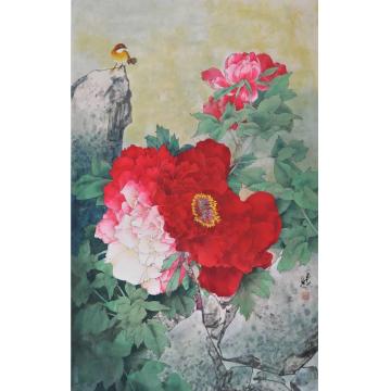 石君国画花鸟红衣浅复深字画之家