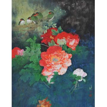 石君国画花鸟莺涩余声絮堕风字画之家