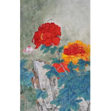 石君国画花鸟映叶多情隐羞面字画之家