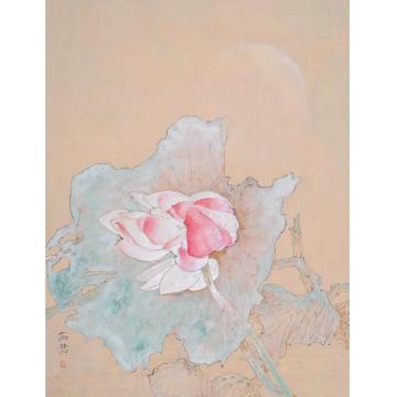 石君国画花鸟玉露残红字画之家