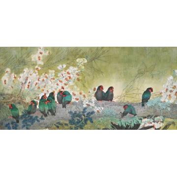 石君国画花鸟阵雨字画之家