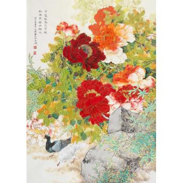 石君国画花鸟宿露红光字画之家